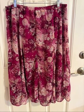 Laura Scott Purple & Pink Floral Circle Skirt